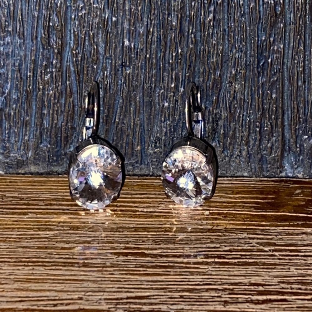 Oval Swarovski Drop Earrings